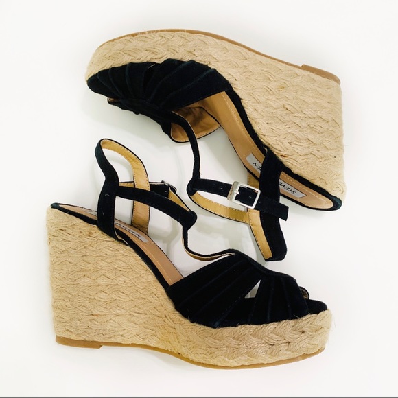 Steve Madden Shoes - SALE Steve Madden Marvilis Black Suede Wedge Heels